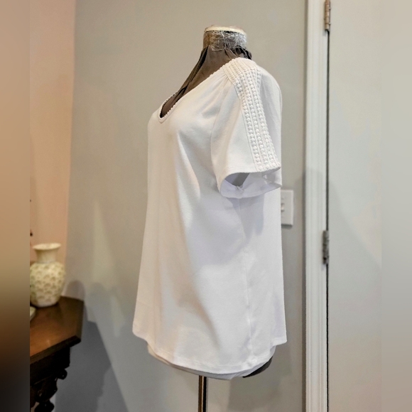 NWT 2X Rafaella White 100% Cotton Knit Top - Picture 10 of 13